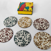 Conjunto 6 Descansos para Copos em MDF Vinho com Caixinha Artesanal Personalizados